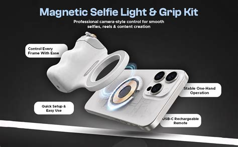 TELESIN Fun Shot Magnetic Phone Camera DSLR Style Shutter Grip for ...