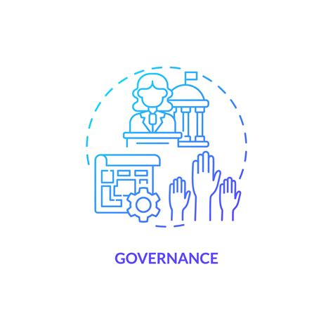 Governance blue gradient concept icon. Governing body. Community board ...