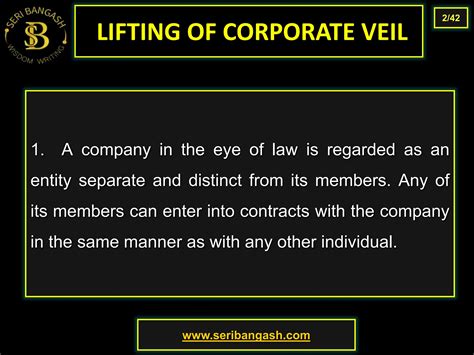 Lifting the Corporate Veil. Power Point Presentation | PPT