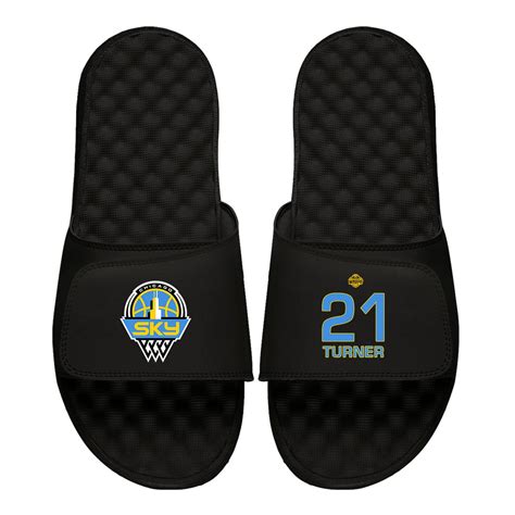 Youth ISlide Brianna Turner Black Chicago Sky Logo Split Slide Sandals ...