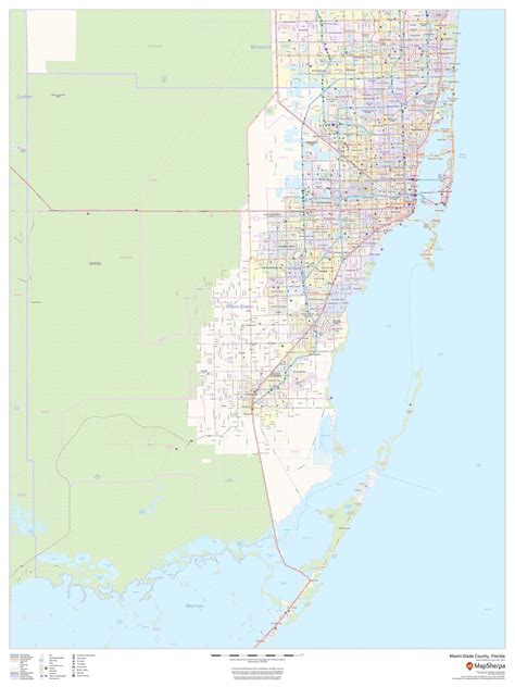 Miami Dade County Florida 36 X 48 Paper Wall Map | Desertcart INDIA