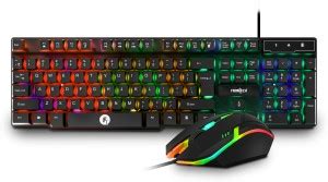 Frontech KB-0040 Wired Gaming Combo Keyboard and Optical Mouse| RGB ...