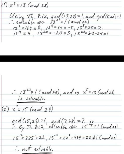 12. determine whether the two congruences x= 13 (mod 23) and x= 15 (mod ...