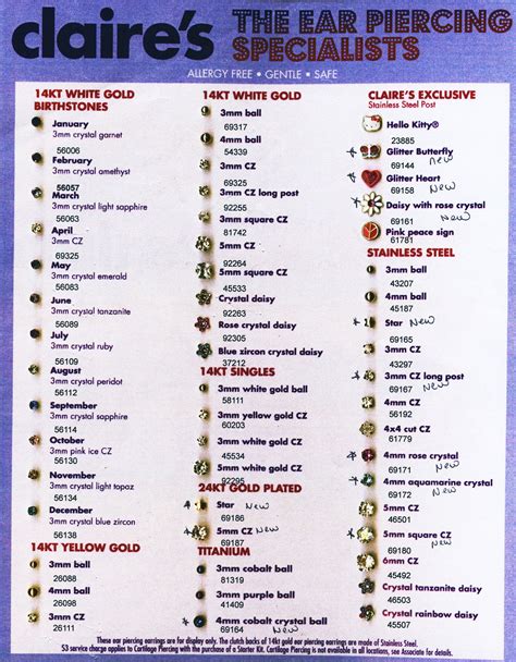 Pick your favorite before you get pierced. Ear piercing is free with ...