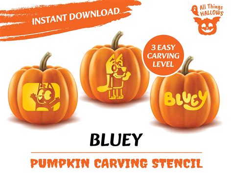 BLUEY Pumpkin Carving Stencil Halloween | Instant Download Pdf DIY ...