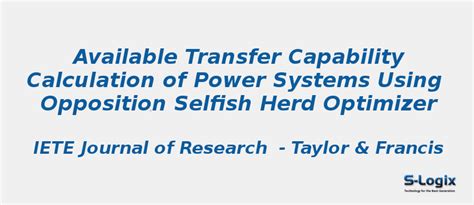 Calculation of Power Using Opposition Selfish Herd Optimizer | S-Logix