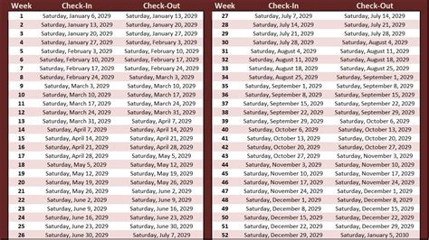 Timeshare Calendars — Ocean Villas