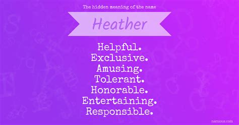 Name Meanings Heather