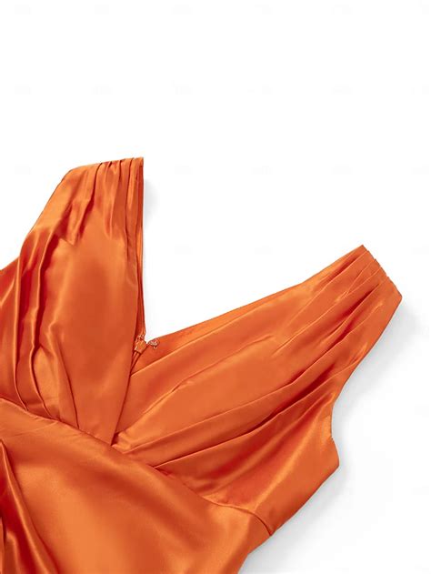 Sheath / Column Bridesmaid Dress V Neck / One Shoulder Long Sleeve ...