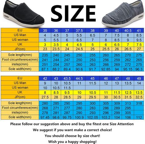 Wide Width Shoe Chart