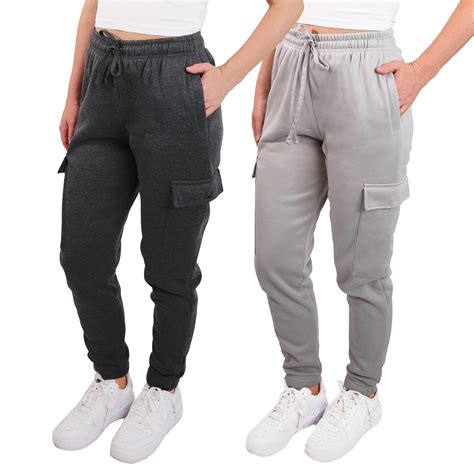 SPXTREME [2 Pack] Women's Cargo Jogger Sweatpants Casual Lounge ...