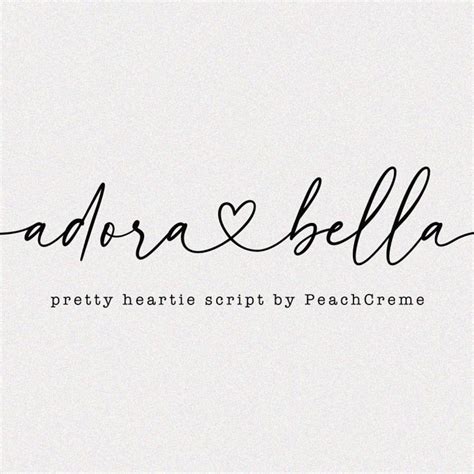 Adora Bella // Heart Script Font, a Handwriting Font by PeachCreme ...