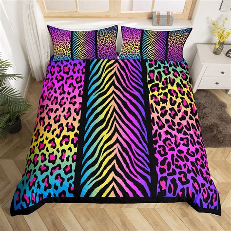 Rainbow Leopard Print Bedding