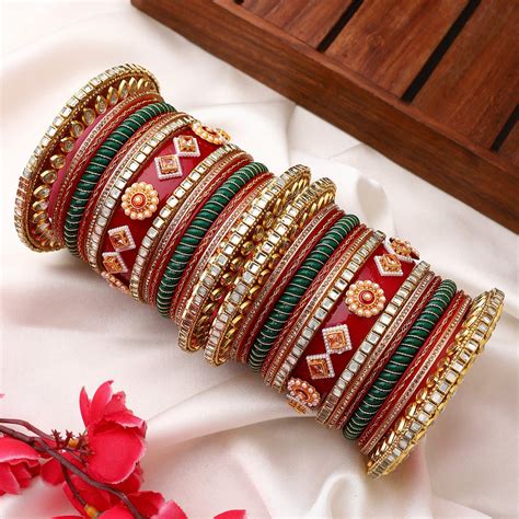Traditional Rajasthani Bridal Chura by Leshya – BANGLES BY LESHYA
