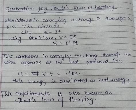 state and derive joule's law of heating - Brainly.in
