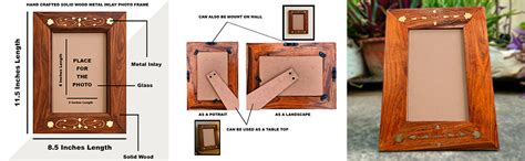 Craftooba Premium Handcrafted Metal Inlay Wooden Frame – 8x5 inch Photo ...