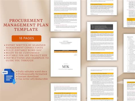Image result for Editable Procurement Management Plan Template
