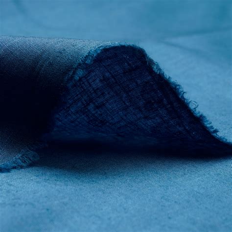 Buy (Pre-Cut 2.50 Mtr)Blue Color Piece Dyed Excel Linen Fabric 20353 ...