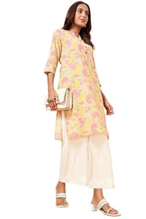 Buy Rangmanch by Pantaloons Women's Cambric Regular Fit Kurta ...