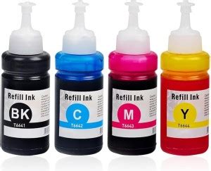 Ang Refill Ink for Use in L361 Printer - 70gms Pack of 4 Each Tri-Color ...