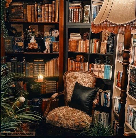 Cozy Reading Area | Cozy Home Library | Library Room | Vintage Library Aesthetic | Vintage ...