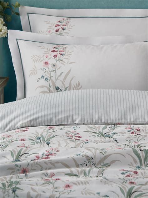 Buy Laura Ashley Soft Natural Mosedale Posy 100% Cotton Duvet Cover and Pillowcase Set from the ...