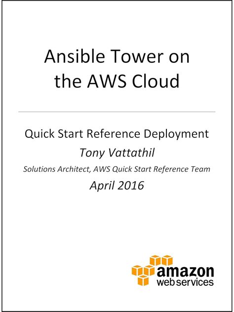 Ansible Tower on AWS (AWS Quick Start) eBook : Whitepapers, AWS ...