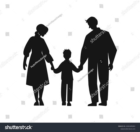 Father Mother Figure Holding Hands Child Stock Vector (Royalty Free) 2281045001 | Shutterstock