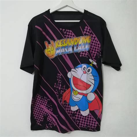 Jual Kaos Pendek Pria / Motif Doraemon Ukuran L - XL - Kaos Buming ...