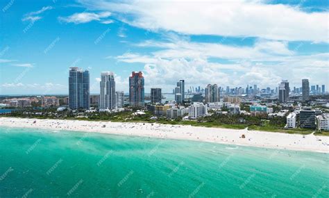 Premium Photo | Aerial view of beautiful Miami Beach city Florida ...