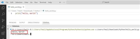 Image result for HelloWorld Python Visual Code