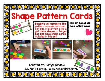 Image result for Shape Pattern Cards