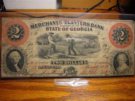 $2 Dollar Merchants Planters Bank - Savannah Ga - Obsolete Note October ...