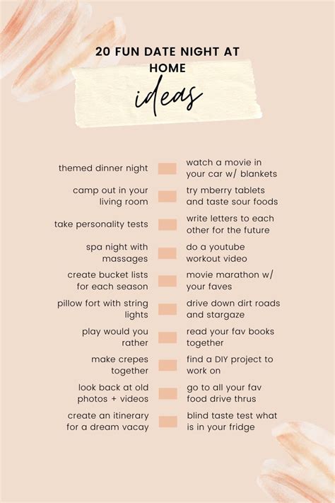At Home Date Night Ideas
