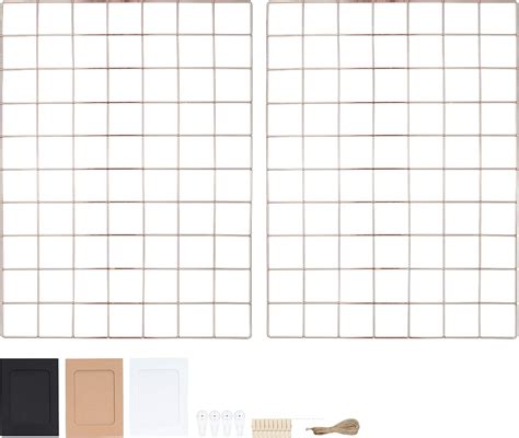 Super V Rose Gold Photo Wall Grid Panel Set of 2 Wire Notice India | Ubuy