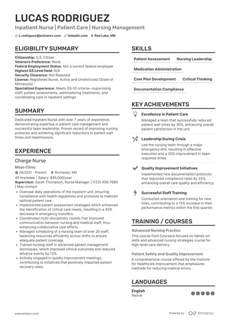 Federal Government Resume Template