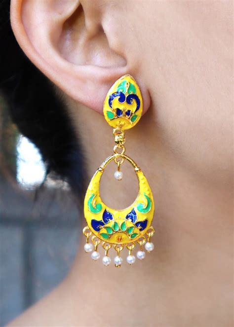 Get Meenakari Drop Earrings at ₹ 465 | LBB Shop