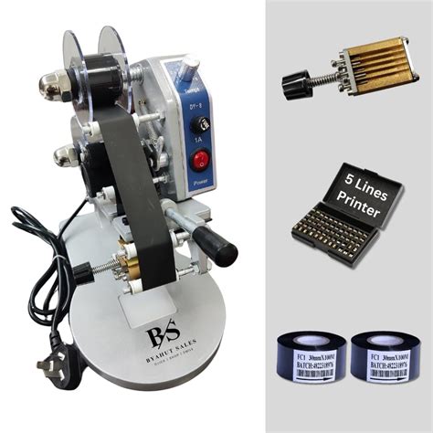 Batch Coding Printing Machine (5 Lines) - Manual MRP & Expiry Sticker ...