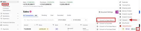 How to convert a sales invoice to a credit note? - General - Swipe