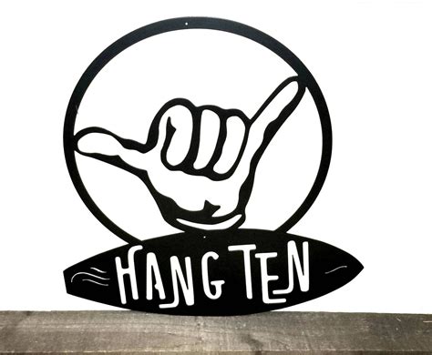 Hang Ten Sign Surf Art Metal Wall Art Surfing Decor | Etsy