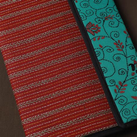 Red Handcrafted Bengal Kantha Work File Folder – iTokri आई.टोकरी