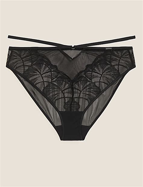 Buy Calvi Embroidery High Leg Knickers at Marks & Spencer