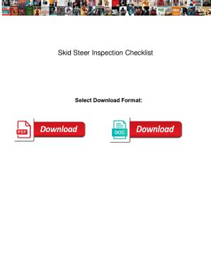 Fillable Online Skid Steer Inspection Checklist. Skid Steer Inspection ...