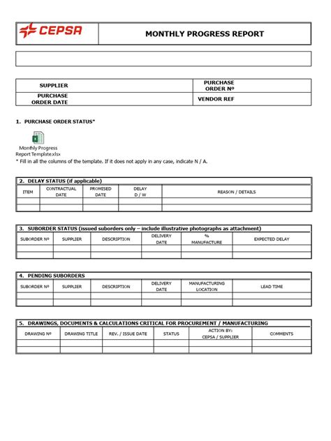 Monthly Progress Report Template | PDF | Business | Business Process