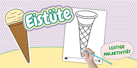 Eistüte - Ausmalbild - Twinkl Deutschland