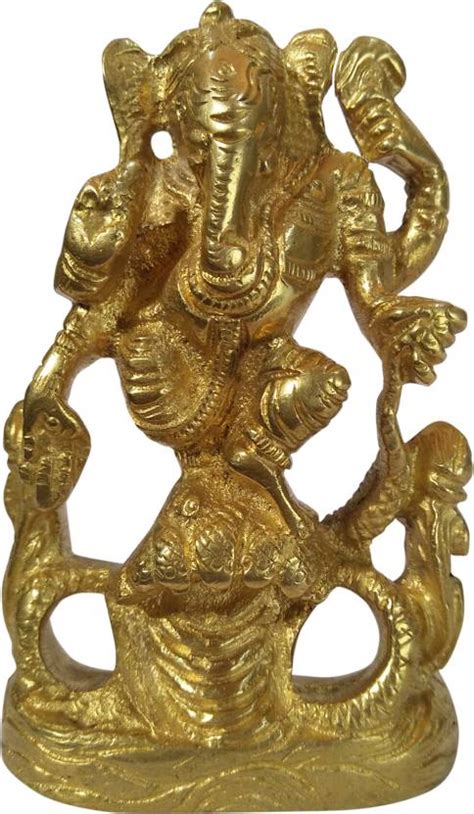 LORD GANESHA DANCING ON SHESHNAG Decorative Showpiece - 8 cm Price in ...
