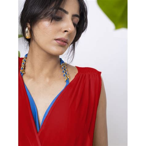 Buy AOBA Women Red Solid Swimwear Cover-Up Dress Online