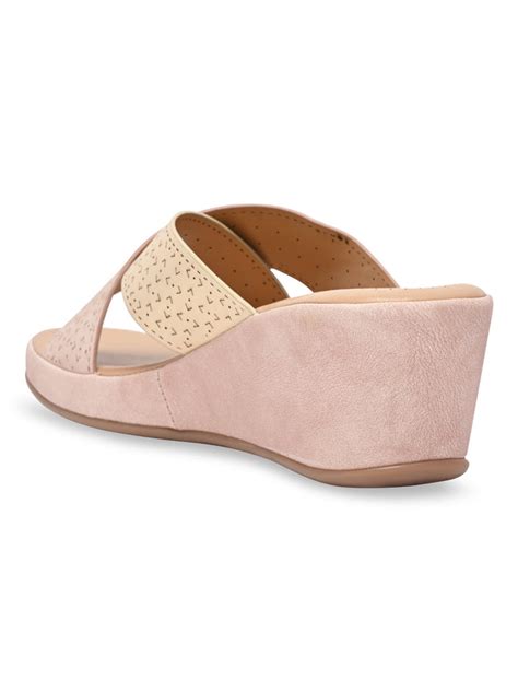 Shop Rocia By Regal Pink Women Laser Cut Wedges Online