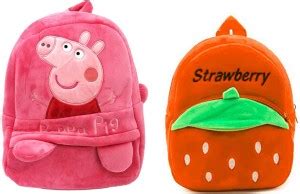 HOLME'S Combo Of Kids School Bag (Blue Panda & Hello Kitty)Fabric ...