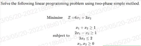 Image result for Tho Phase Method Linear Prgraming Problem
